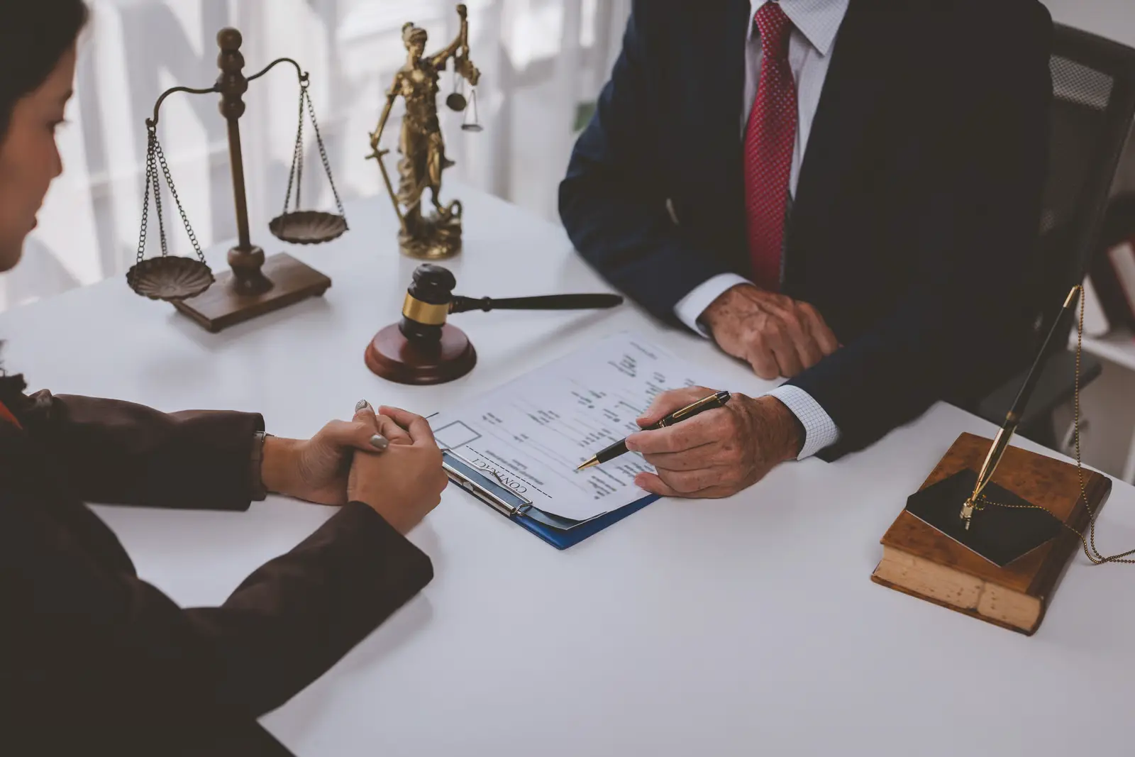 Law firm consultation setting showing professionalism and authority