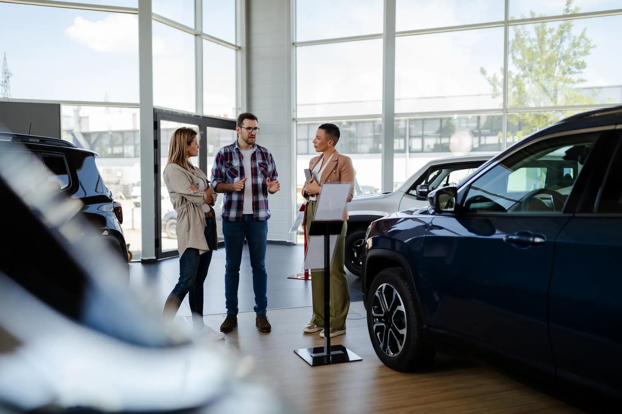 Car dealership sales floor and buyer research journey