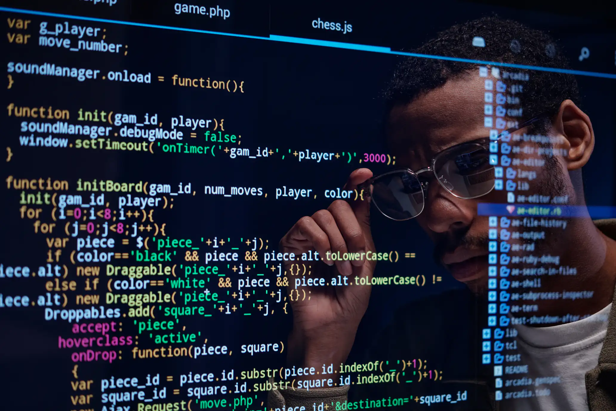 Developer working on web design