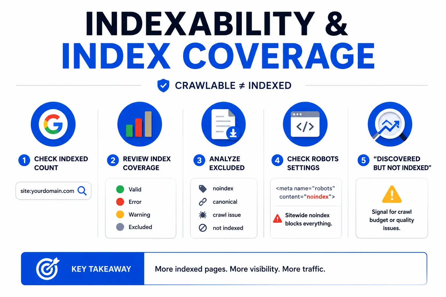 Checklist 2 indexability and index coverage visual showing indexing status review