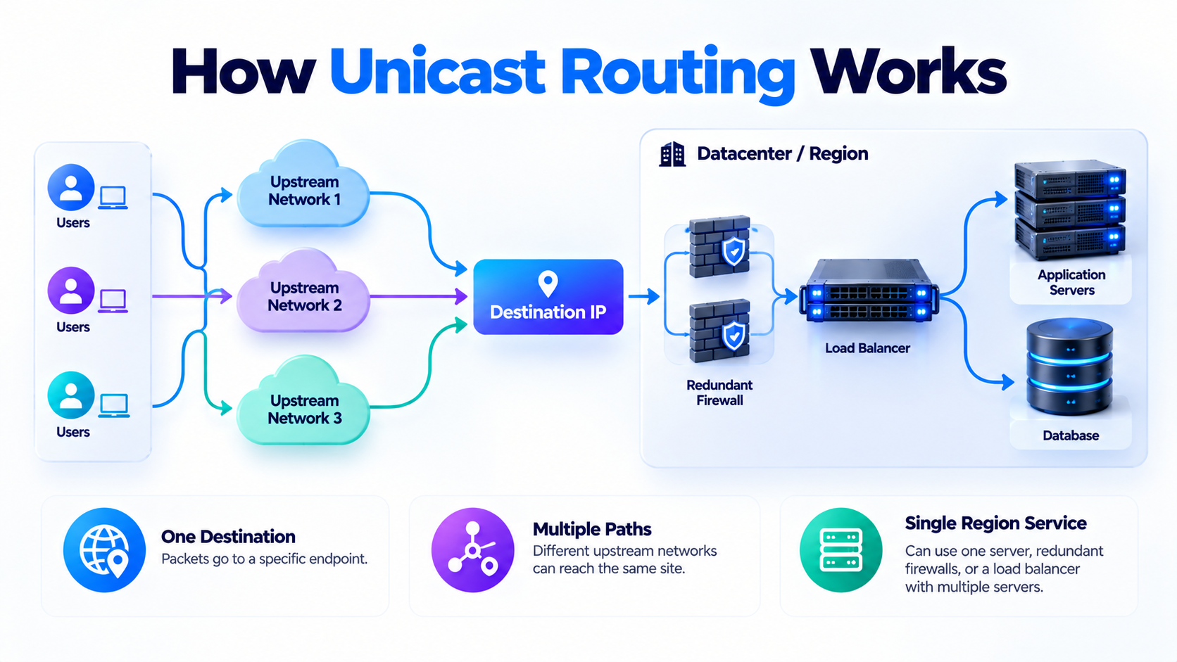 How Unicast Routing Works: Network forwarding toward a specific destination address