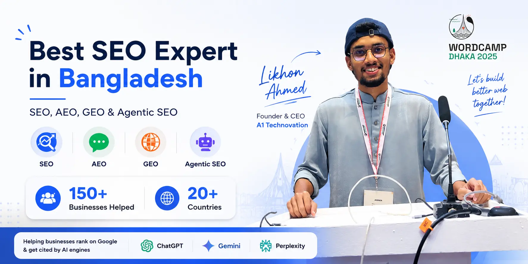 Likhon Ahmed best SEO expert in Bangladesh and founder of A1 Technovation