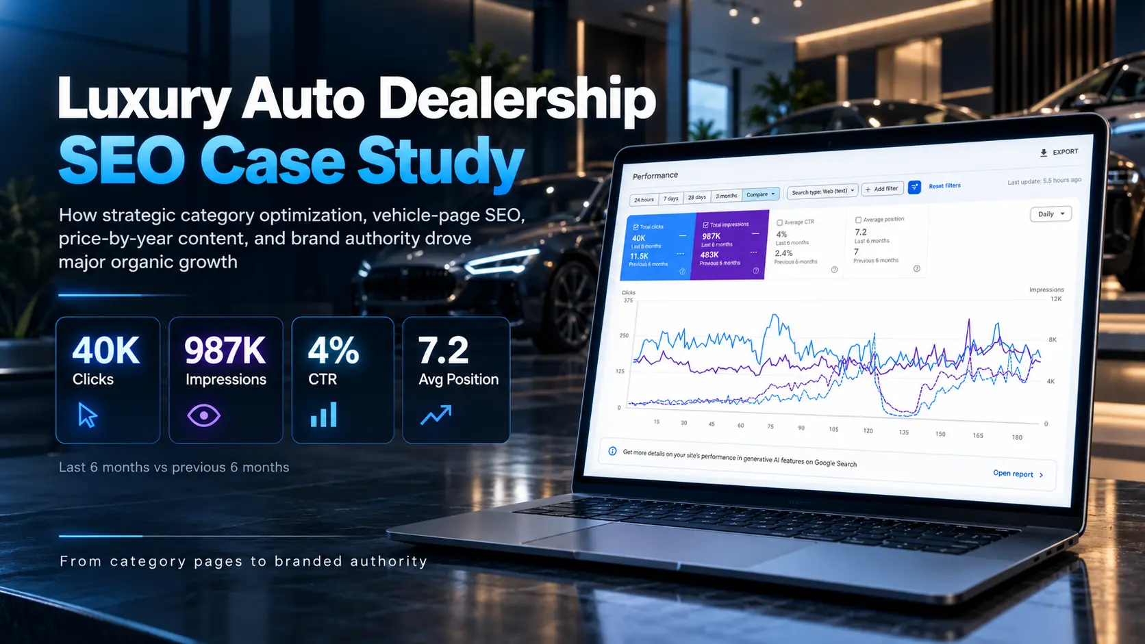 Luxury Car Dealership SEO Case Study - How We Grew Organic Clicks From 11.5K to 40K